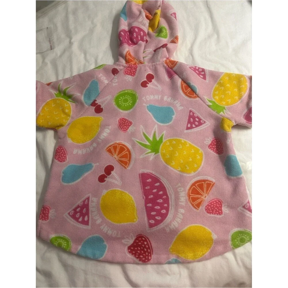 Tommy Bahama Pink Hooded Fruit-Print Kids Bath Robe